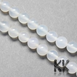 Natural White Agate - Round Beads - Ø 4 mm, Hole: 1 mm