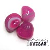 Natural pink agate - dyed undrilled stone - 16-33 x 14-19 mm