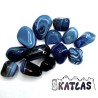 Natural Blue Agate - Dyed Undrilled Stone - 14 - 34 x 12 - 21 mm