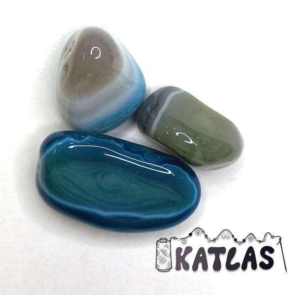 Natural Turquoise Agate - Dyed Undrilled Stone - 13 - 36 x 12 - 19 mm