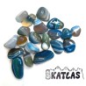 Natural Turquoise Agate - Dyed Undrilled Stone - 13 - 36 x 12 - 19 mm