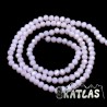 Opaque Faceted Glass Beads - Pearl Luster Plated Rondelle - Ø 4 x 3-4 mm - Strand (approx. 123 - 127 pcs)