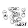 Zink Alloy Swivel Lobster Claw Clasps - 32 x 11 mm, Hole: 5 x 10 mm