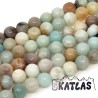Tumbled round beads made of natural quartz imitating amazonite mineral with a diameter of 8-9 mm with a hole for a thread with a diameter of 1 mm. The beads are completely natural without any dye.
Country of origin: China
THE PRICE IS FOR 1 PCS.
