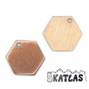 Brass Pendant - Flat Hexagon - 12 x 10 x 1 mm, Hole: 1.2 mm - 2nd GRADE