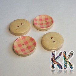 Wooden knob - with stripes - ∅ 20 x 4 mm