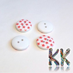 Dřevěný knoflík - s hvězdičkami - ∅ 15 x 4 mm
