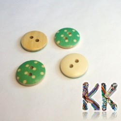 Wooden button - with polka dots - ∅ 15 x 4 mm