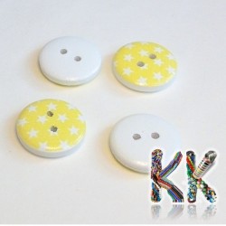 Dřevěný knoflík - s hvězdičkami - ∅ 15 x 4 mm
