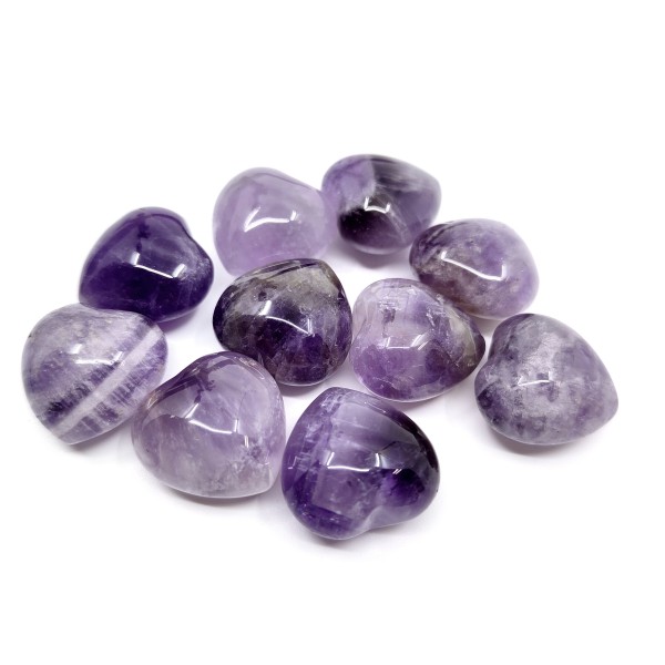 Natural Amethyst - UNDRILLED heart - 20 x 20 x 13-13.5 mm