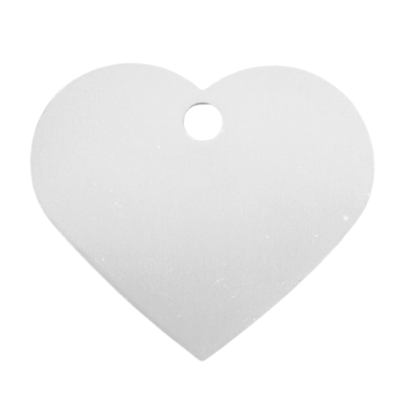 Aluminum Pendant - Plated Heart - 33 x 37.5 x 1 mm, Hole: 3.5 mm