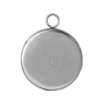 Kruhový přívěsek s lůžkem z 304 nerezové ocele - 21,5 x 17,5 x 1,5 mm - pro kabošon Ø 16 mm