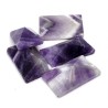 Mineral Half Drilled Cabochon - Amethyst - 39-43 x 20-22 x 11-15 mm - Faceted Rectangle - Hole: 1.5 mm