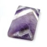 Mineral Half Drilled Cabochon - Amethyst - 39-43 x 20-22 x 11-15 mm - Faceted Rectangle - Hole: 1.5 mm