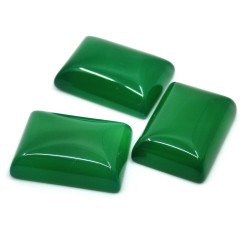 Minerální kabošon - zelený onyx - 18 x 13 x 5 mm - dobarvený obdélník