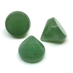 Minerální kabošon - zelený aventurín - 10-11 x 10-11 mm - kužel