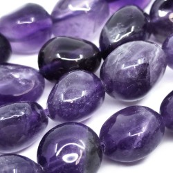 Natural Amethyst Beads - Oval Nugget - 5-12 x 6-9 x 4-7 mm, Hole: 1 mm