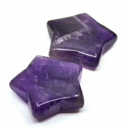 Natural Amethyst Stone - UNDRILLED Star - 25-30 x 25-30 x 7 mm