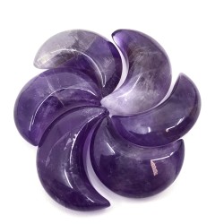 Natural Amethyst Stone - UNDRILLED Moon - 20-25 x 20-25 x 8-10 mm