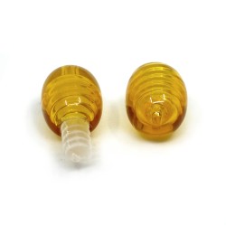 Resin Screw Clasp - Imitation Amber - 16 x 7 mm, Hole: 0.8 mm