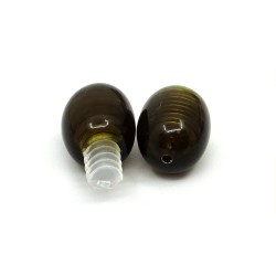 Resin Screw Clasp - Imitation Amber - 16 x 7 mm, Hole: 0.8 mm