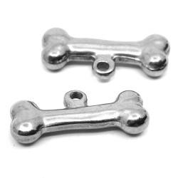 304 Stainless Steel Pendant - Dog Bone - 9 x 20 x 4 mm, Hole: 1.6 mm
