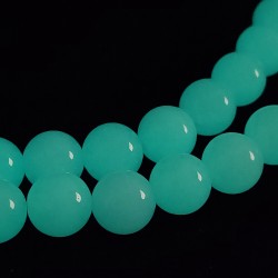 Imitace jadeitu - ve tmě svítící fluorescenční kuličky - Ø 10 mm