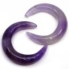 Natural Amethyst Stone - UNDRILLED Moon - 30 x 27-28 x 5-6 mm