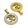 201 Stainless Steel Pendant - Om Symbol - Plated - 23 x 20 x 2-3 mm