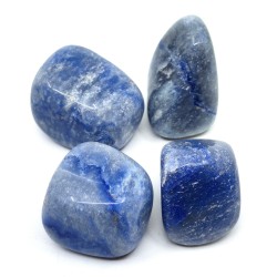 Natural Quartz with Sodalite - Tumbled Stone - 14-26 x 13-21 x 12-18 mm