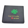 Paper Square Gift Box for Bracelets - Cloverleaf, "Handmade with Love" - 85 x 85 x 10 mm