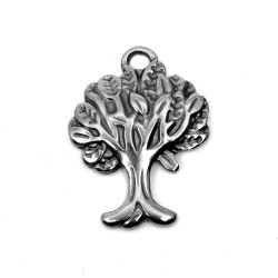 304 Stainless Steel Pendant - Tree of Life - 22 x 17 x 2,5 mm, Hole: 1.8 mm