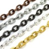 Iron chain with crossed eyelets, which are 4 mm long, 2.7 mm wide and the thickness of the metal is 0.7 mm. The iron core of the chain is modified on the surface to the appropriate color reflection.
THE PRICE IS FOR 1 PC (10 meters).