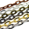 Iron chain with crossed eyelets, which are 7 mm long, 5.1 mm wide and the thickness of the metal is 1.2 mm. The iron core of the chain is modified on the surface to the appropriate color reflection.
THE PRICE IS FOR 1 PIECE (2 meters).
