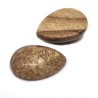 Mineral Cabochon - Natural Brown Marble - So-called Picture Jasper - 13-14 x 9-10 x 5 mm - Teardrop