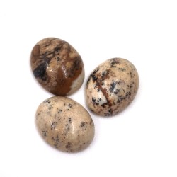 Minerální kabošon - přírodní hnědý mramor - tzv. obrázkový jaspis - 10 x 8 x 4-5 mm - ovál