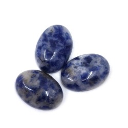 Mineral Cabochon - Natural Quartz with Sodalite - 14 x 10 x 4-5 mm - Oval