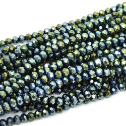Glass Faceted Rondelle - Plated Opaque - Ø 4 x 3 mm - 1 strand (approx. 120 pcs)