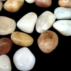 Přírodní chalcedon - imitace žlutého topazu - tromlovaný nevrtaný kámen - 14-26 x 13-21 x 12-18 mm