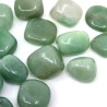 Natural undrilled tumbled stone made of natural green aventurine with a size of 19-30 x 18-28 x 10-24 mm, which can be further modified or incorporated into jewellery or given as a lucky stone. The stone is undrilled and is absolutelly natural without any dye. 
Country of origin: Chile
NOTE: The stones are irregularly shaped and may contain indentations, grooves and small chips that emphasize the absolutely natural origin of the mineral.
THE PRICE IS FOR 1 PCS.