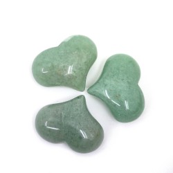 Natural Green Aventurine Stone - UNDRILLED Heart - 20-21 x 25-25.5 x 13-14 mm