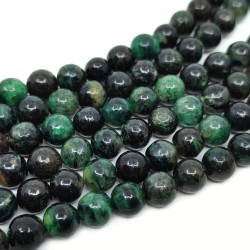 Natural Green Mica/Fuchsite - Round Beads - Ø 6 mm, Hole: 0.8 mm
