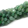 Natural Emerald - Round Faceted Beads - Ø 2 mm, Hole: 0.5 mm