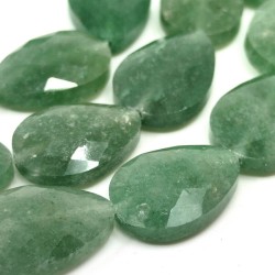 Natural Green Aventurine - Teardrop Beads - 18 x 13-13.5 x 5.5-6 mm, Hole: 1.2 mm