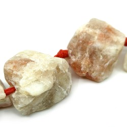 Natural Sunstone Beads - Rough Raw Stone - 15-27 x 16-29 mm, Hole: 1.5 mm
