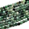 Natural Emerald - Round Faceted Beads - Ø 3 mm, Hole: 0.6 mm
