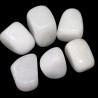 Natural undrilled tumbled stone made of natural white jade with a size of 20-35 x 13-23 x 8-22 mm, which can be further modified or incorporated into jewellery or given as a lucky stone. The stone is undrilled and is absolutelly natural without any dye. 
Country of origin: China
NOTE: The stones are irregularly shaped and may contain indentations, grooves and small chips that emphasize the absolutely natural origin of the mineral.
THE PRICE IS FOR 1 PCS.