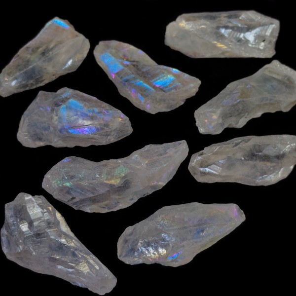 Natural Aura Crystal Stone - Raw Pendant - 41-48 x 22-25.5 x 15.5-20 mm, Hole: 1.8 mm