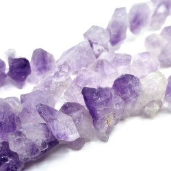 Natural Amethyst Beads - Rough Raw Stone - 6-11 x 10-16 x 6-10, Hole: 1.2 mm