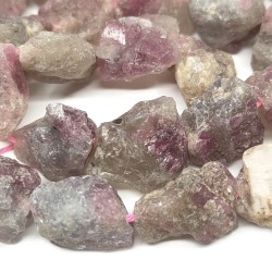 Natural Tourmaline Beads - Rough Raw Stone - 15-20 x 14-18 x 10-14 mm, Hole: 1 mm